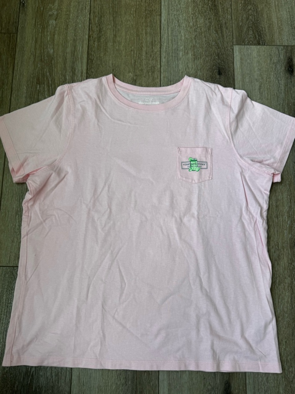 Vineyard Vines Pink Lime Pocket Tee Shirt XL 100% Cotton Preppy Coastal